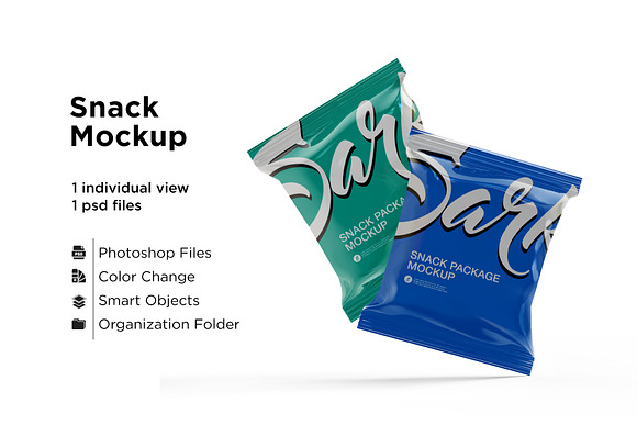 Download Metallic Snack Pack Mockup Creative Photoshop Templates Creative Market