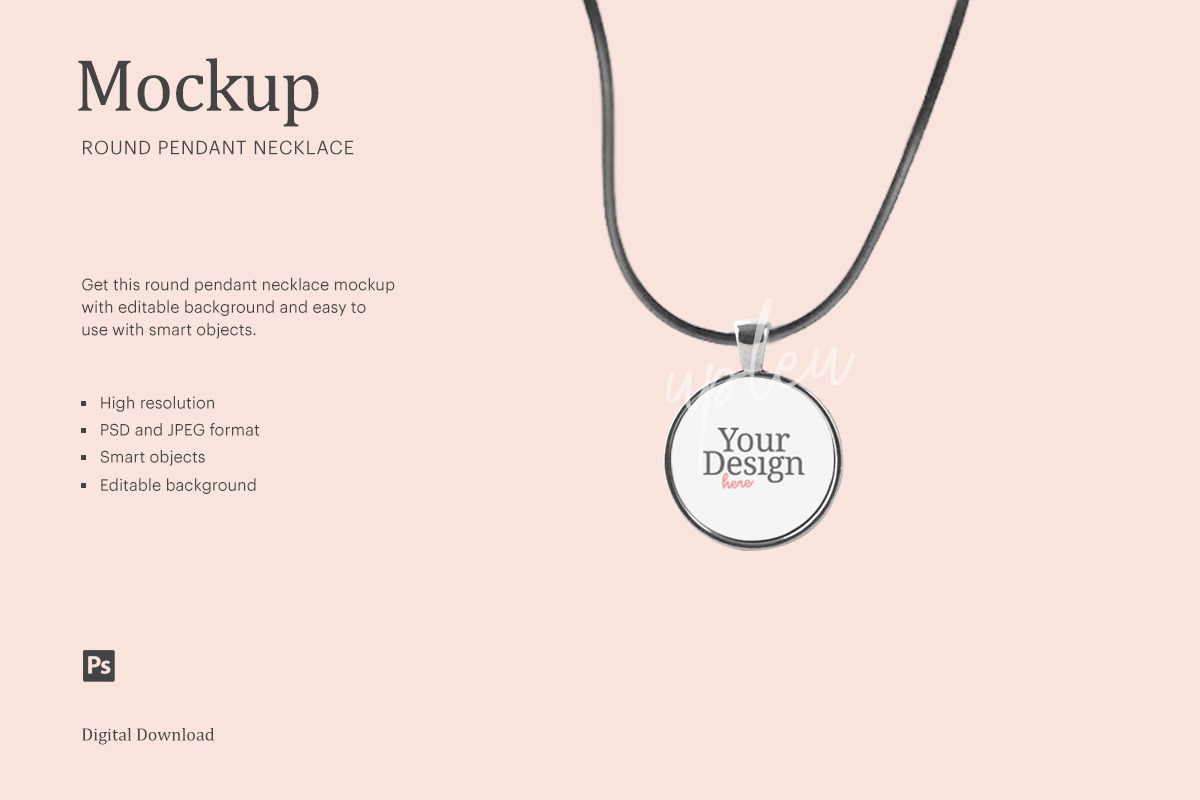 Download Round Pendant Necklace Mock Up | Creative Photoshop Templates ~ Creative Market