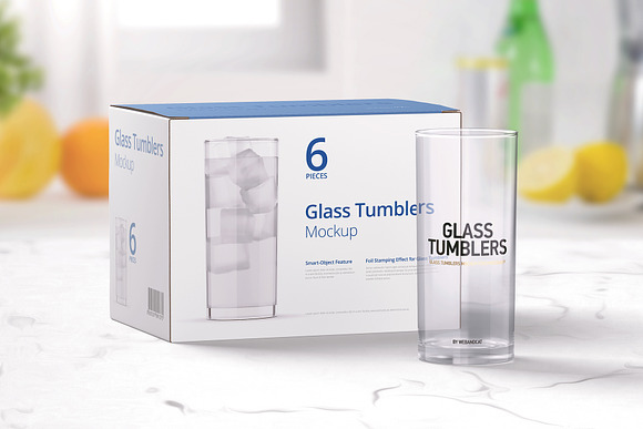 Download Clear Glass And Box Mockup Creative Photoshop Templates Creative Market