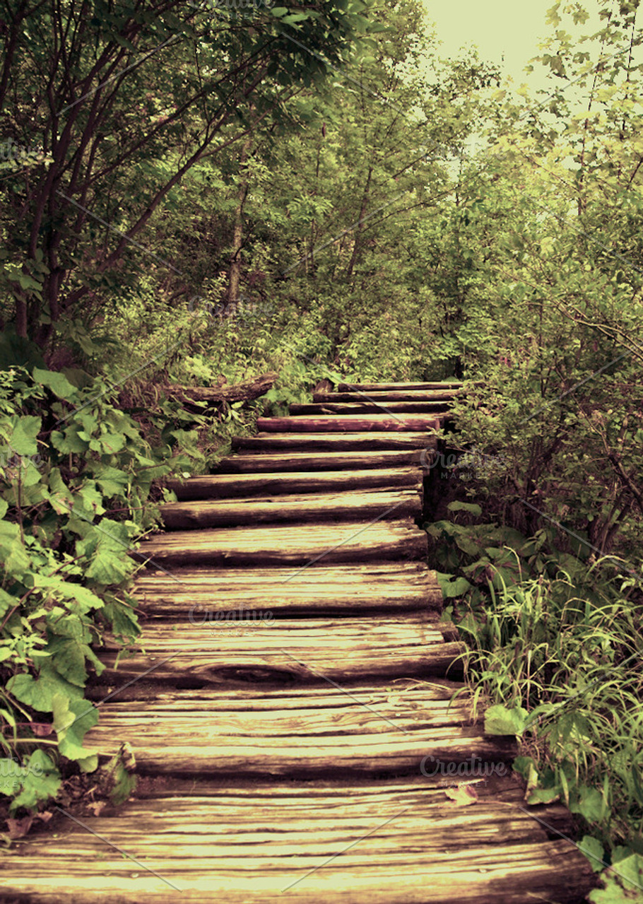 Old Wooden Stairs | High-Quality Nature Stock Photos ~ Creative Market