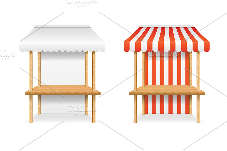 Market Stall Template Vector Pre Designed Illustrator Graphics