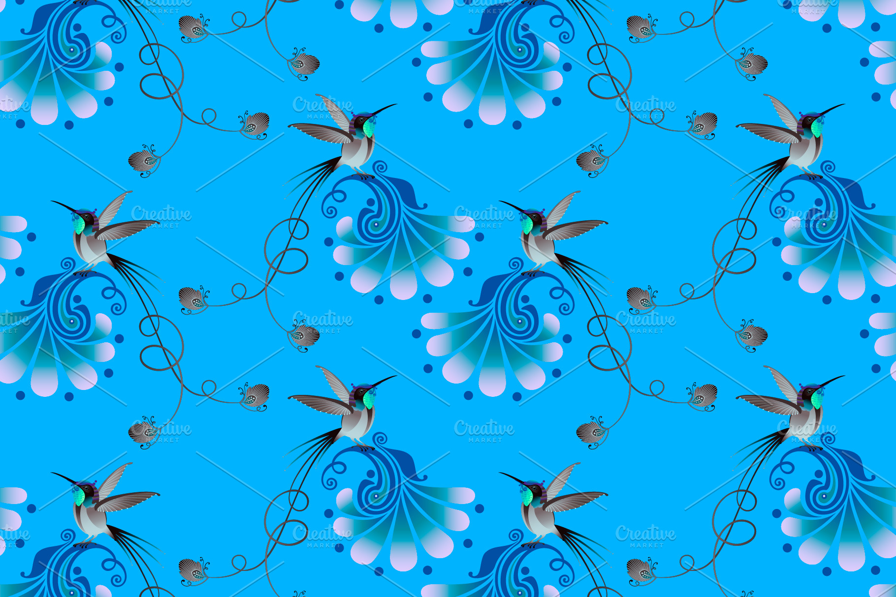 hummingbirds-and-flowers-graphic-patterns-creative-market