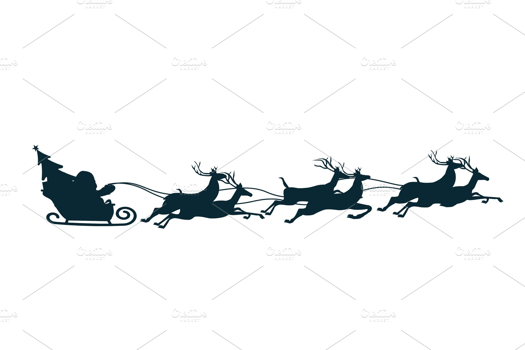 Silhouette of santa claus | Vector Graphics ~ Creative Market