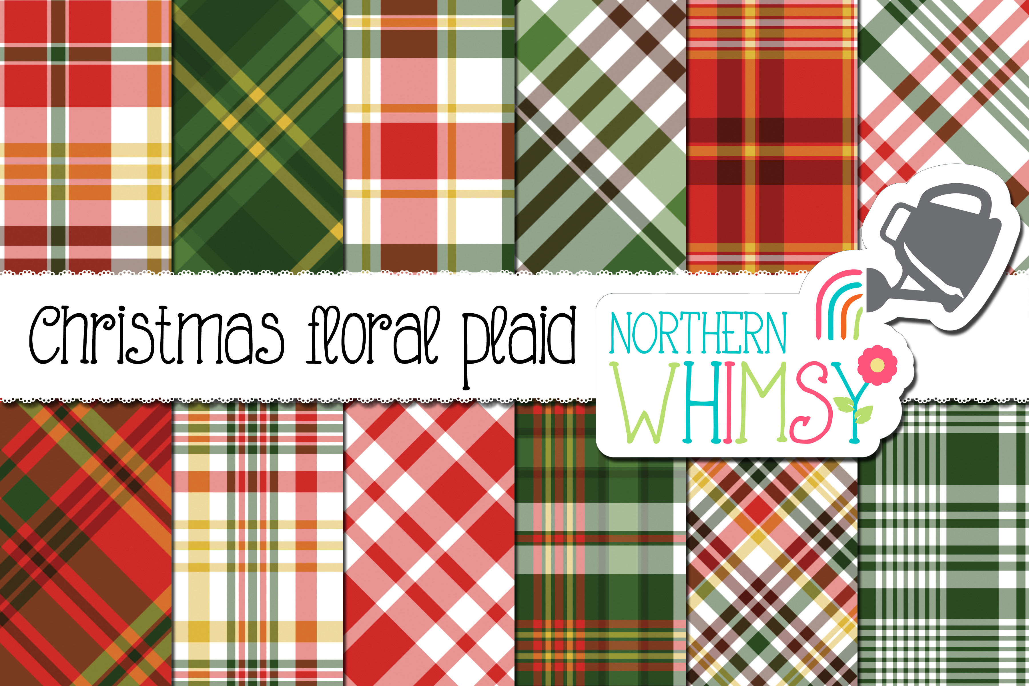 Christmas Plaid Patterns Graphic Patterns Creative Market