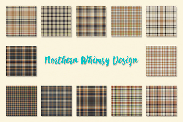 Neutral Plaid Seamless Patterns | Pre-Designed Photoshop Graphics