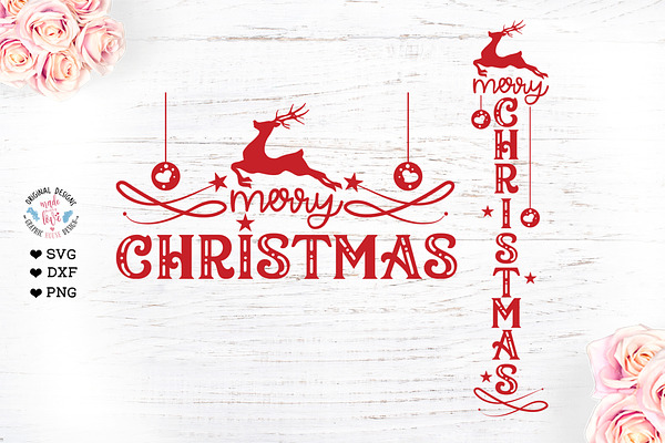 Christmas Vertical Horizontal Sign Pre Designed Photoshop Graphics Creative Market