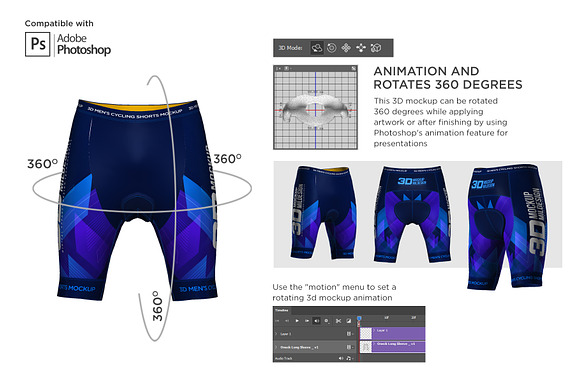 Download 3d Men S Cycling Shorts Mockup Creative Photoshop Templates Creative Market