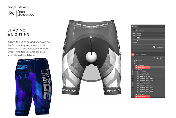 Download 3d Men S Cycling Shorts Mockup Creative Photoshop Templates Creative Market