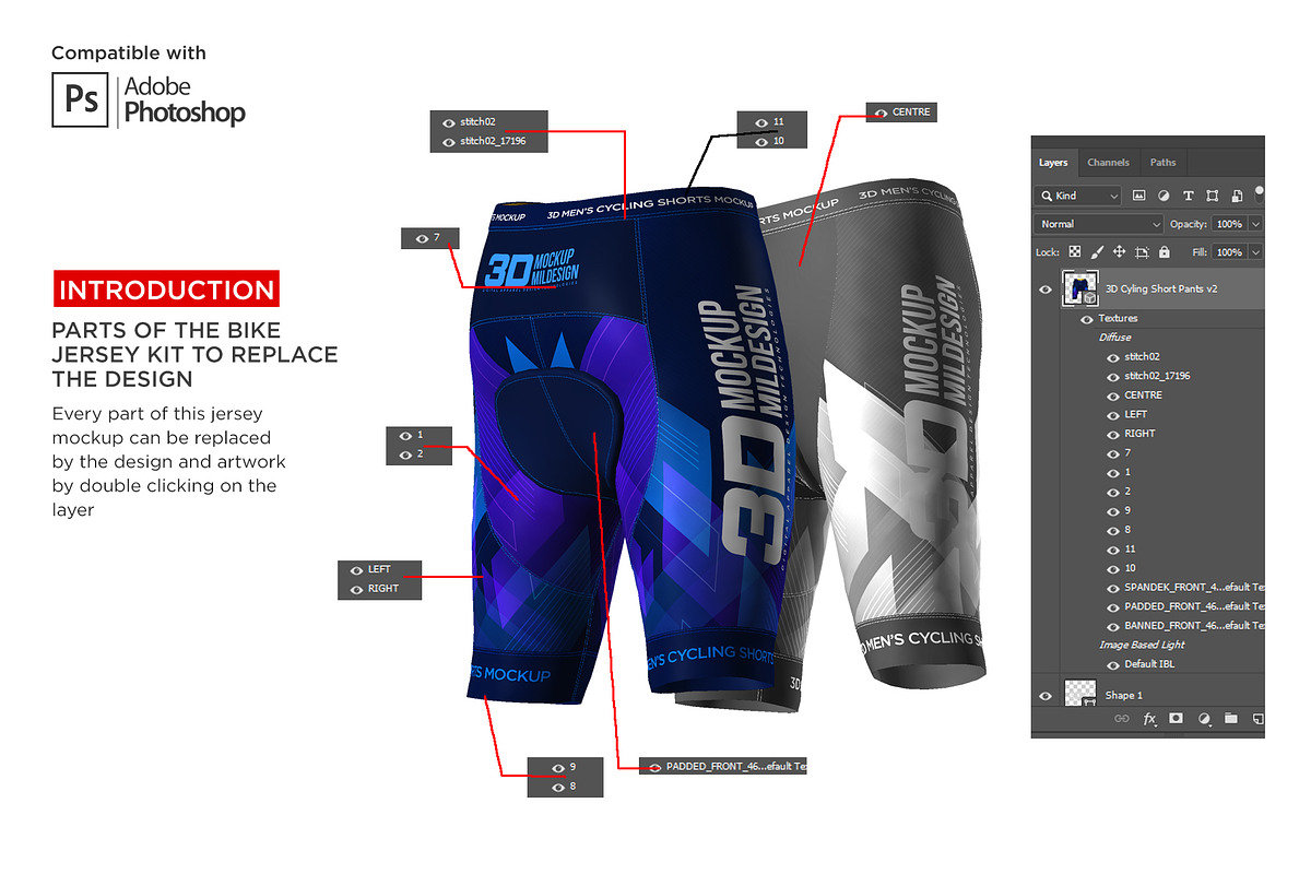 Download 3D Men's Cycling Shorts Mockup | Creative Photoshop ...