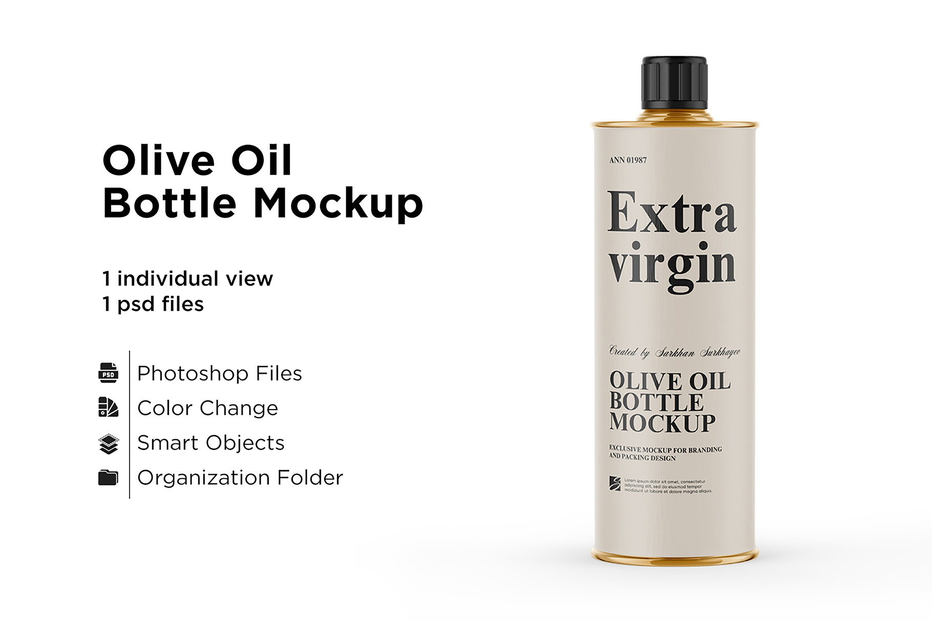 Download 1l Olive Oil Metal Bottle Mockup Creative Photoshop Templates Creative Market