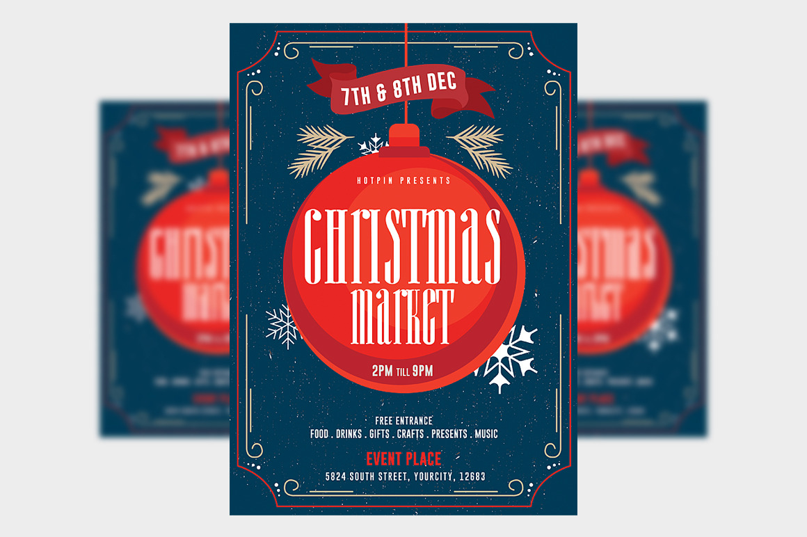 Christmas Market Flyer Template | Flyer Templates ~ Creative Market