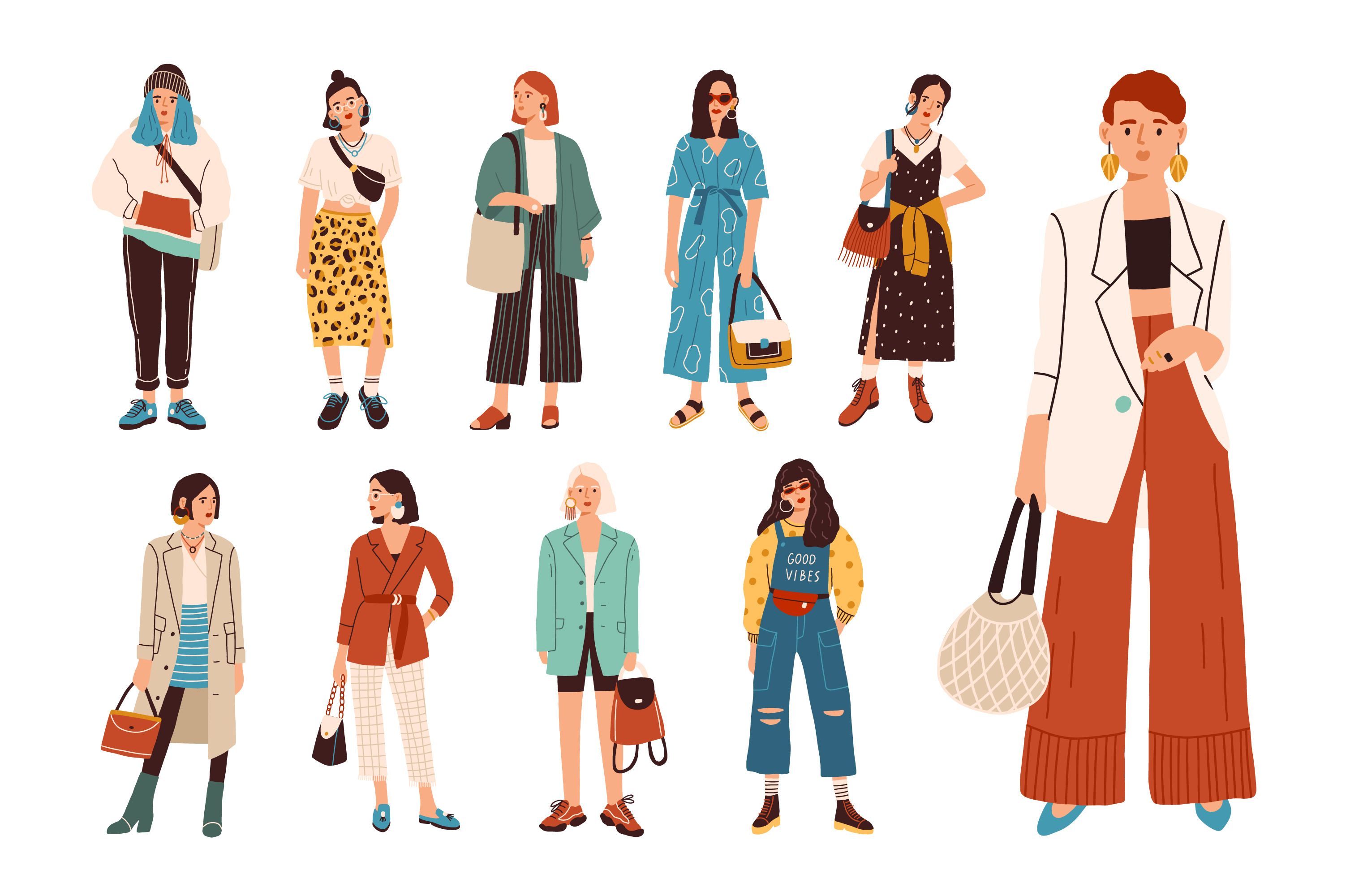 Fashionable women bundle | People Illustrations ~ Creative Market