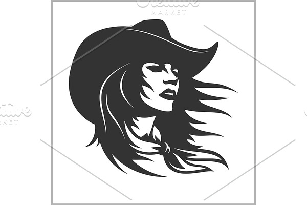 Cute Cowgirl 2 - Retro Clip Art | Pre-Designed Vector Graphics ...