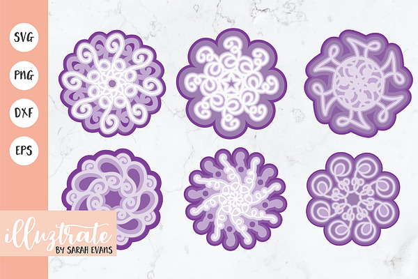 Download Layered Flower SVG Cut File Bundle | Pre-Designed ...