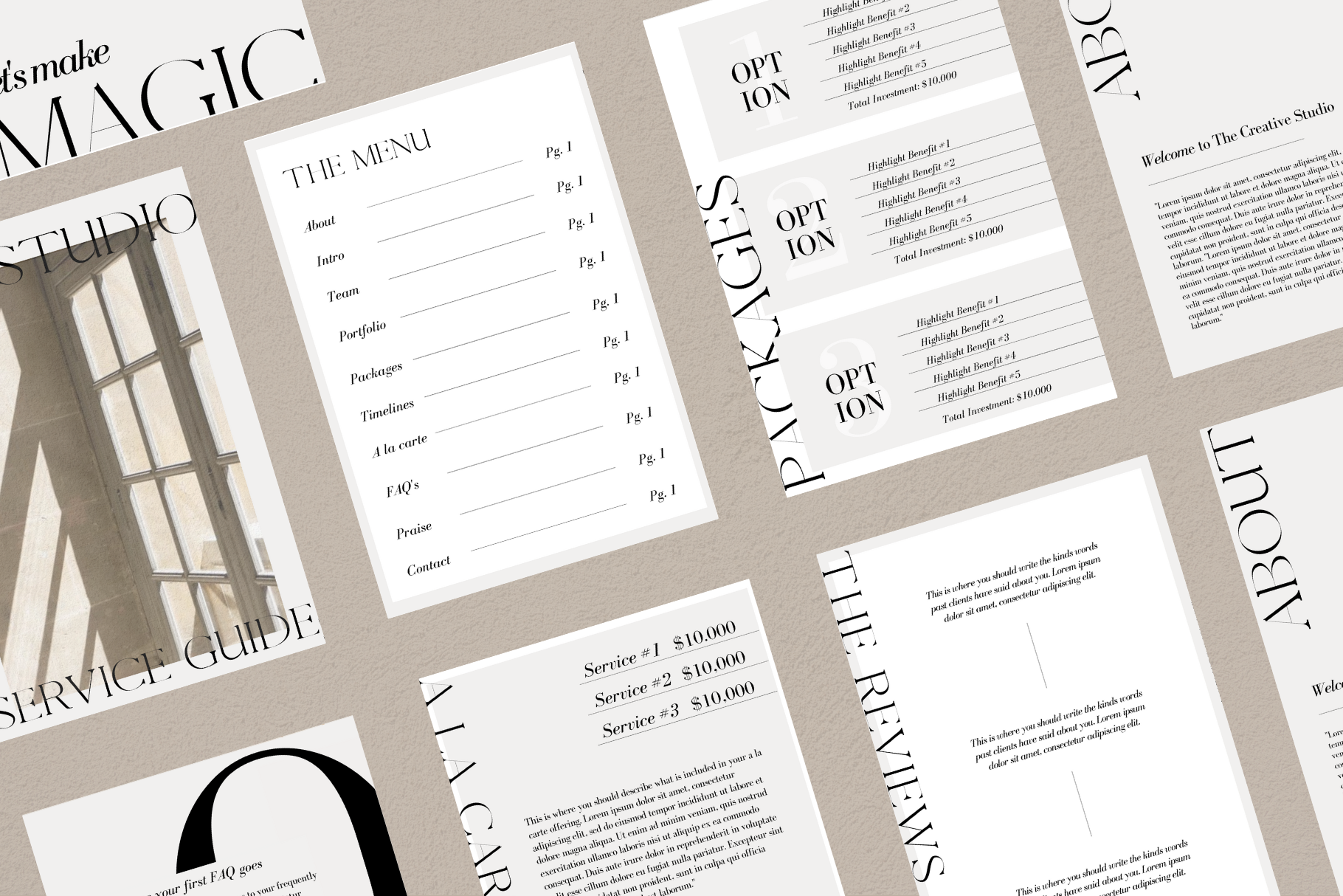 Aesthetic Service Guide Template | Creative Market