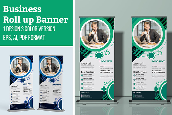 Corporate Roll Up Banner Design Creative Illustrator Templates Creative Market