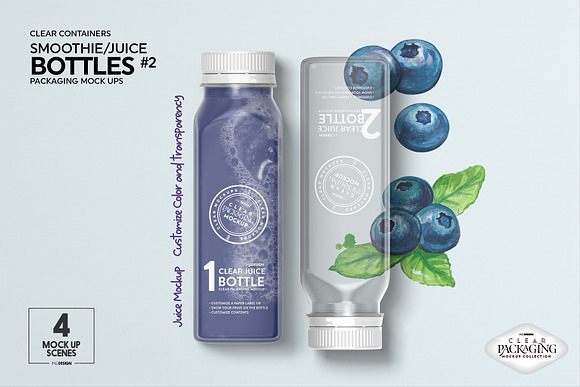 Download Clear Juice Smoothie Bottle Mockup Creative Photoshop Templates Creative Market