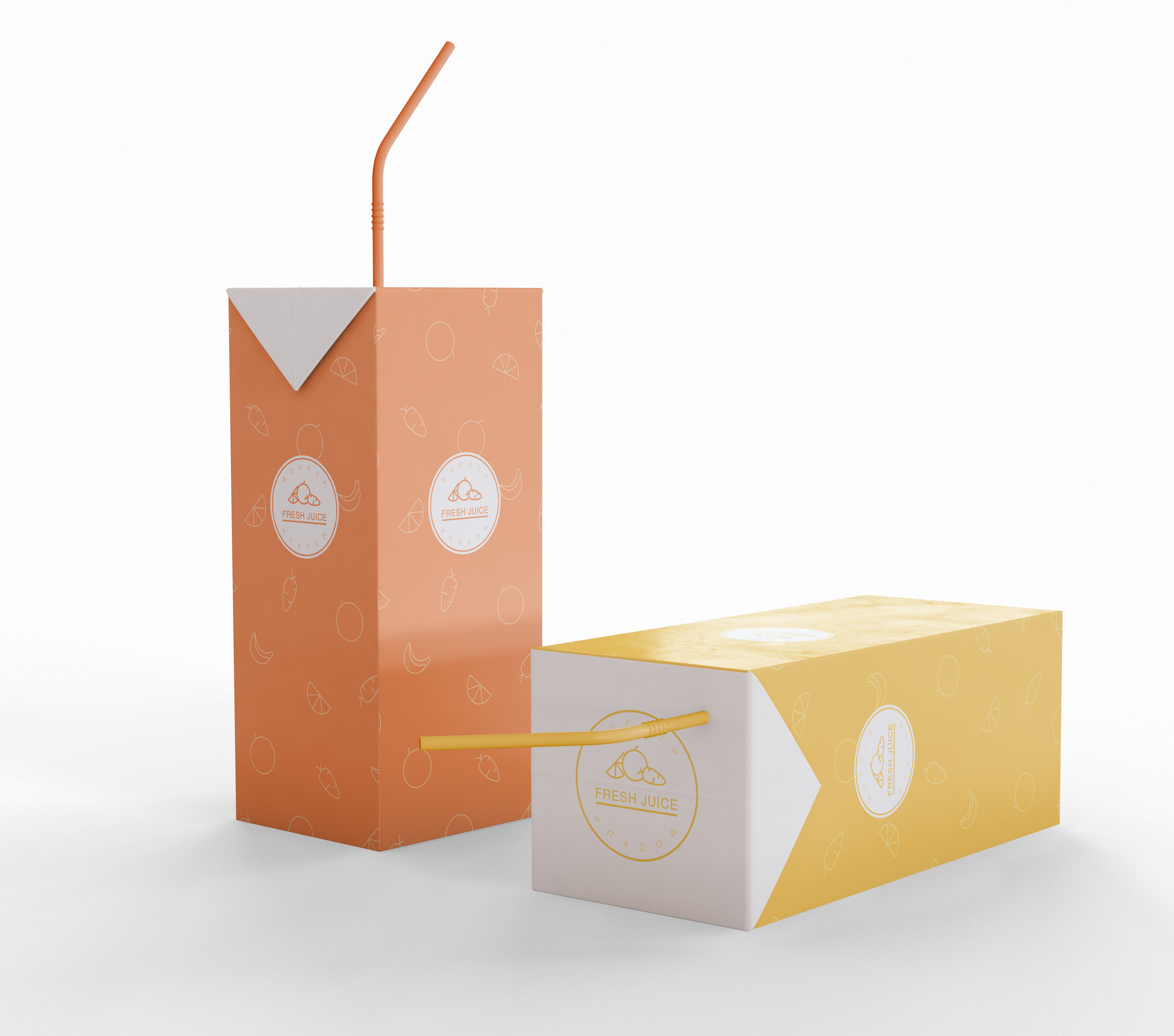 Download Juice Carton Packaging Mockup Creative Photoshop Templates Creative Market