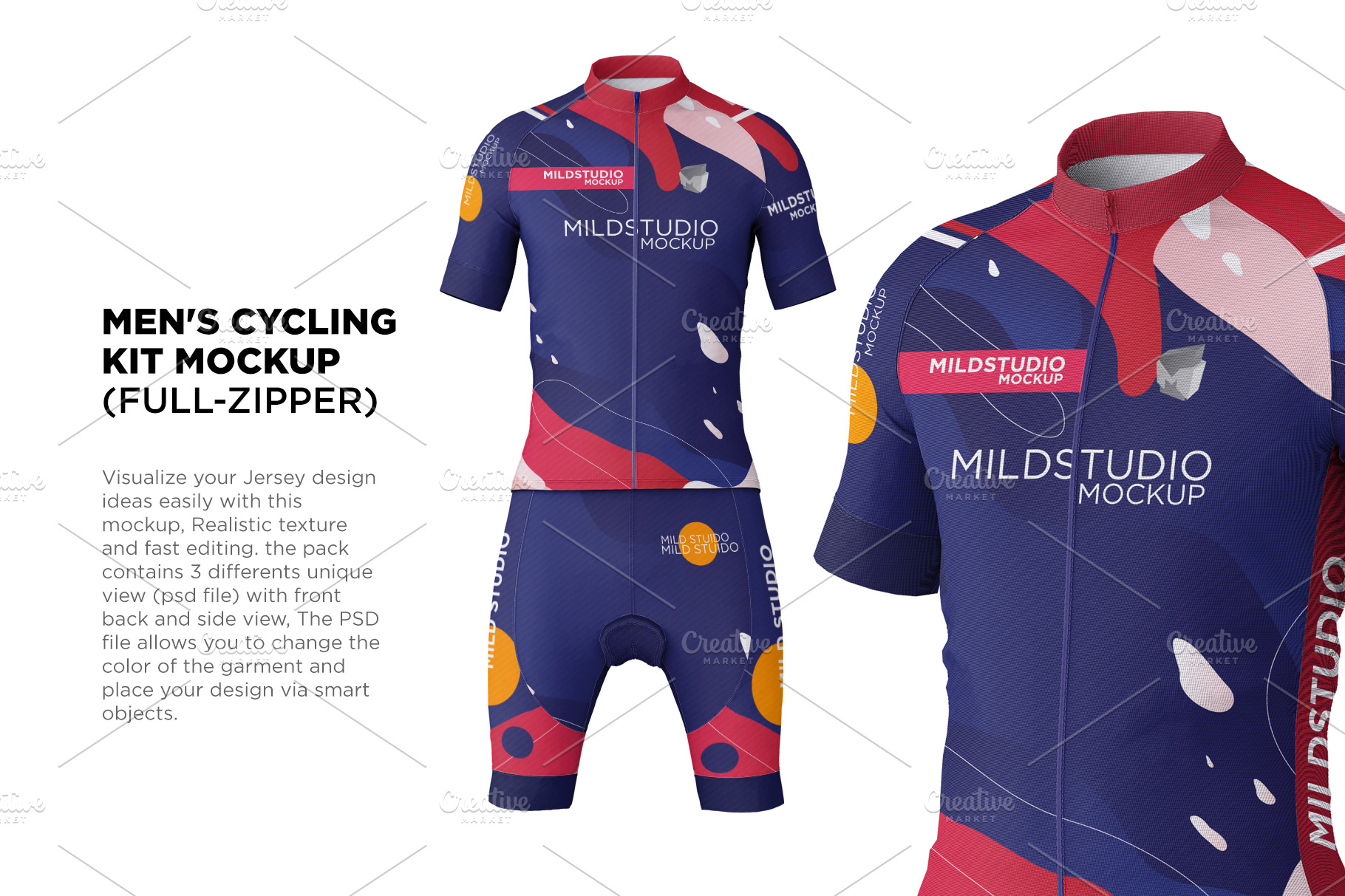 Download Men's Cyling Jersey Kit Mockup | Creative Photoshop ...