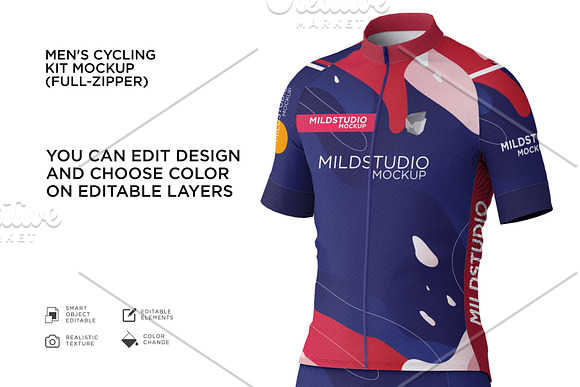 Download Men S Cyling Jersey Kit Mockup Creative Photoshop Templates Creative Market