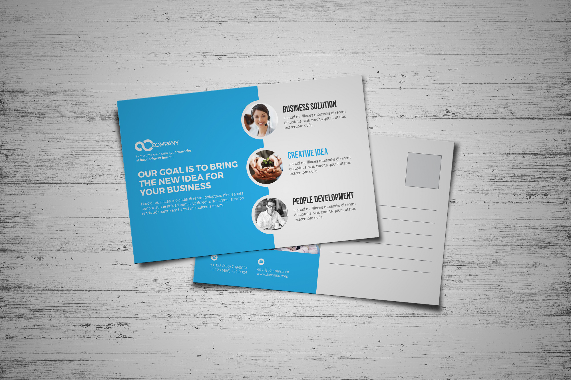 Corporate Business Postcard | Creative Illustrator Templates ~ Creative