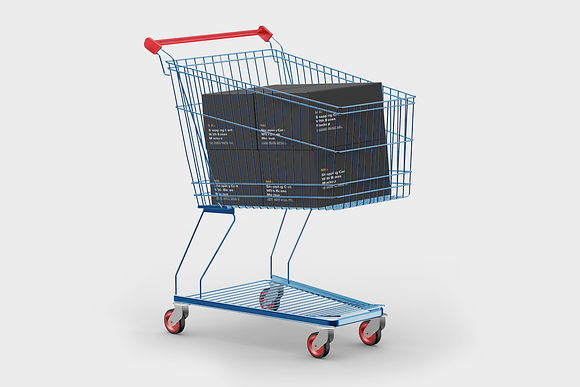 Download Shopping Cart With Boxes Mockup Creative Market