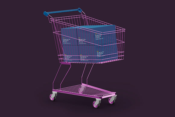 Download Shopping Cart With Boxes Mockup Creative Market