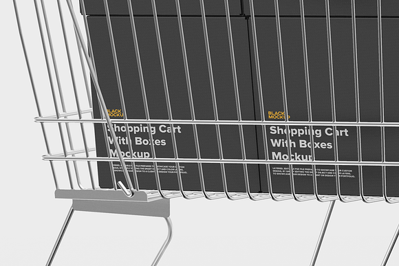 Download Shopping Cart With Boxes Mockup Creative Market