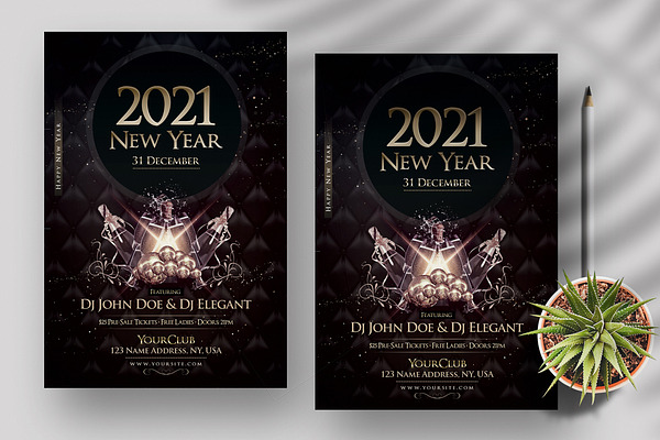 21 Nye Elegant Flyer Template Creative Photoshop Templates Creative Market