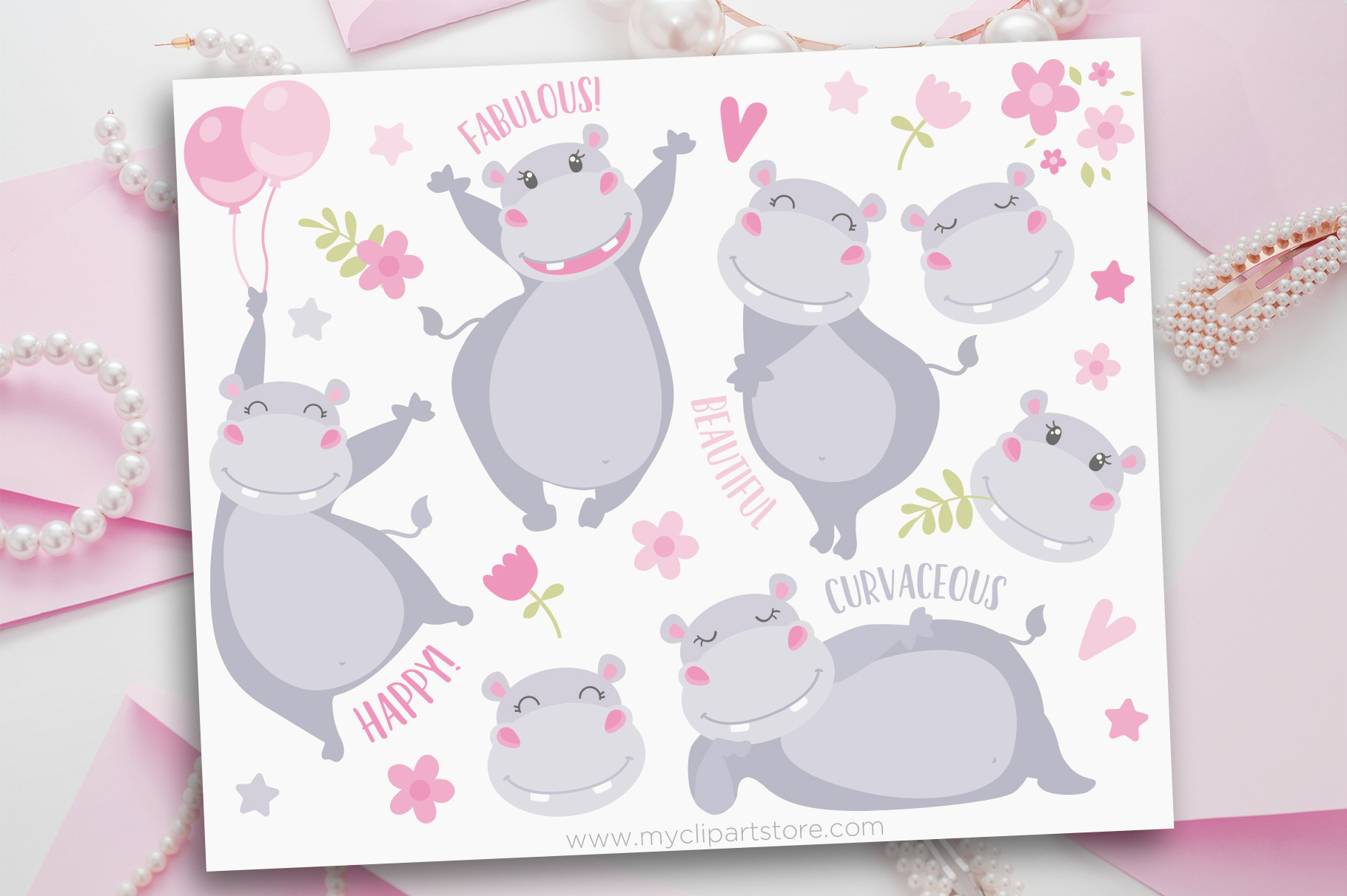 Download Happy Hippo Clipart Svg Pre Designed Photoshop Graphics Creative Market