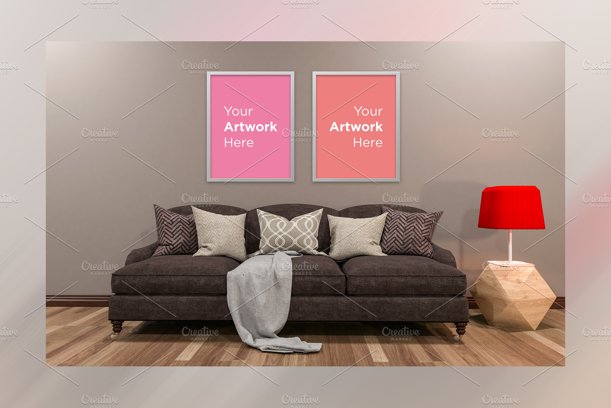 3D Interior Living Room Frame Mockup | Photoshop Templates ~ Creative