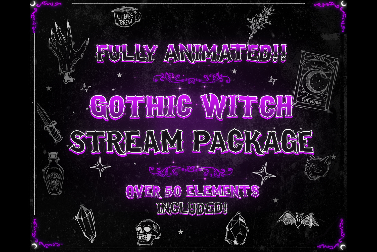 Gothic Witch Twitch Stream Overlay | Illustrations ~ Creative Market