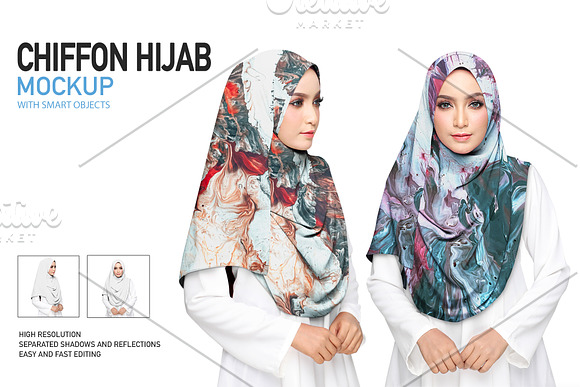 Download Chiffon Hijab Mockup Set Creative Market