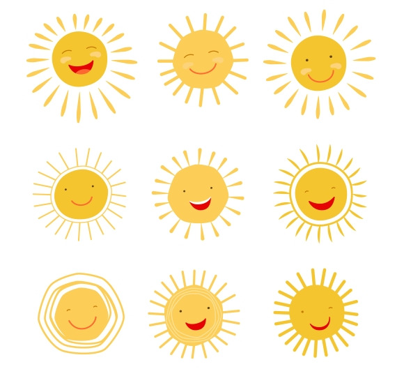 Cute hand drawn sun set | Illustrator Graphics ~ Creative Market