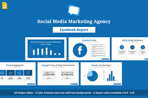 Facebook Report Powerpoint Template Creative Powerpoint Templates Creative Market