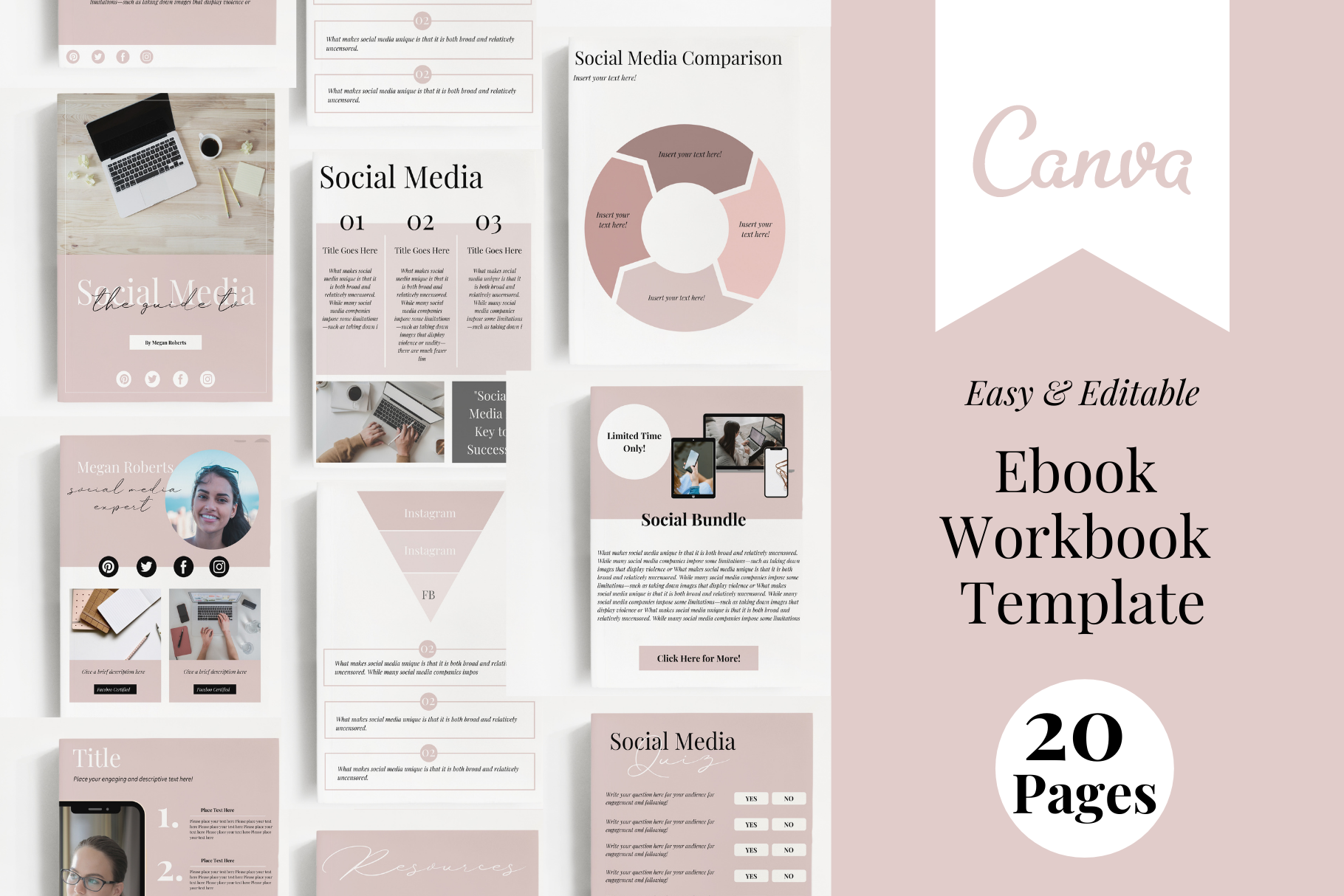 20 Page Ebook Workbook Template | Creative Market