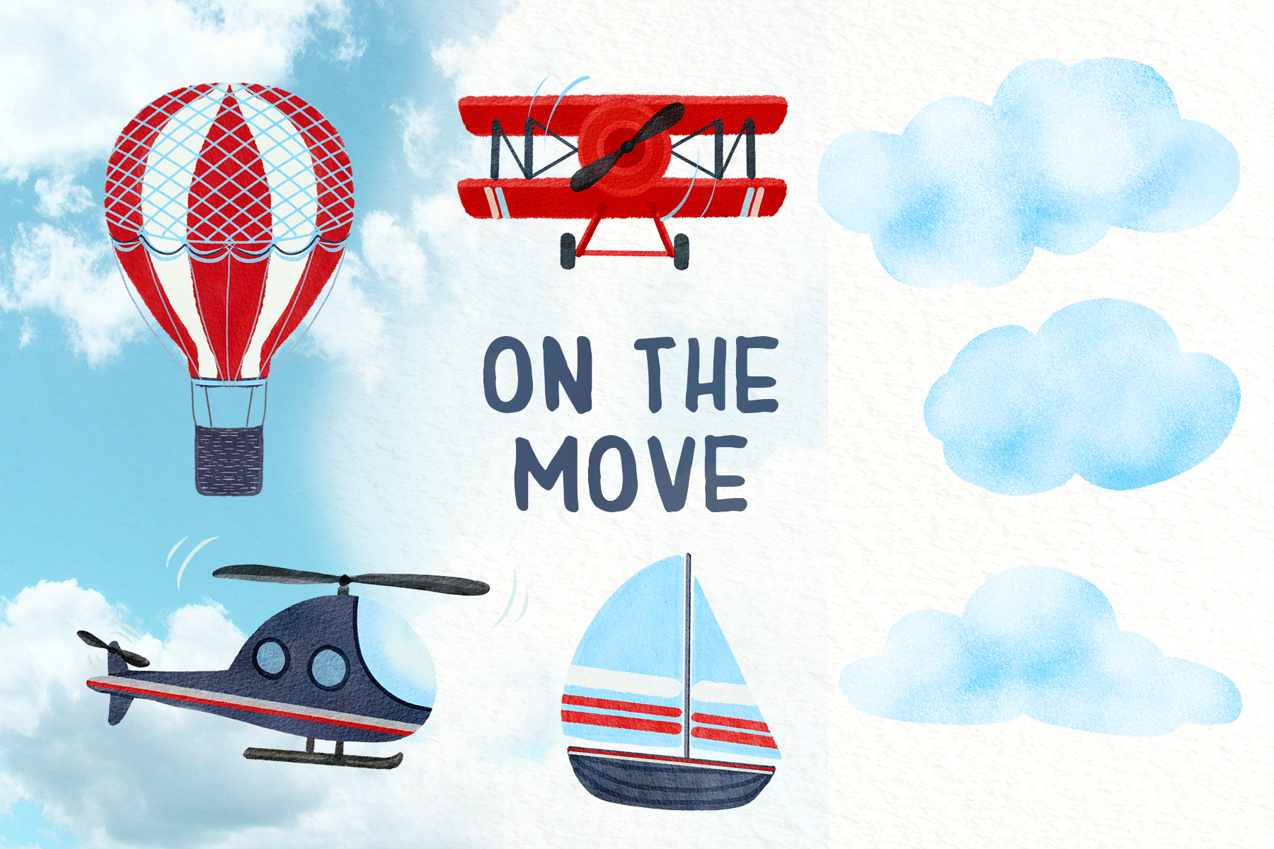 on-the-move-clip-art-set-decorative-illustrations-creative-market