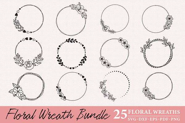 Download Floral Wreath SVG Bundle | Creative Market