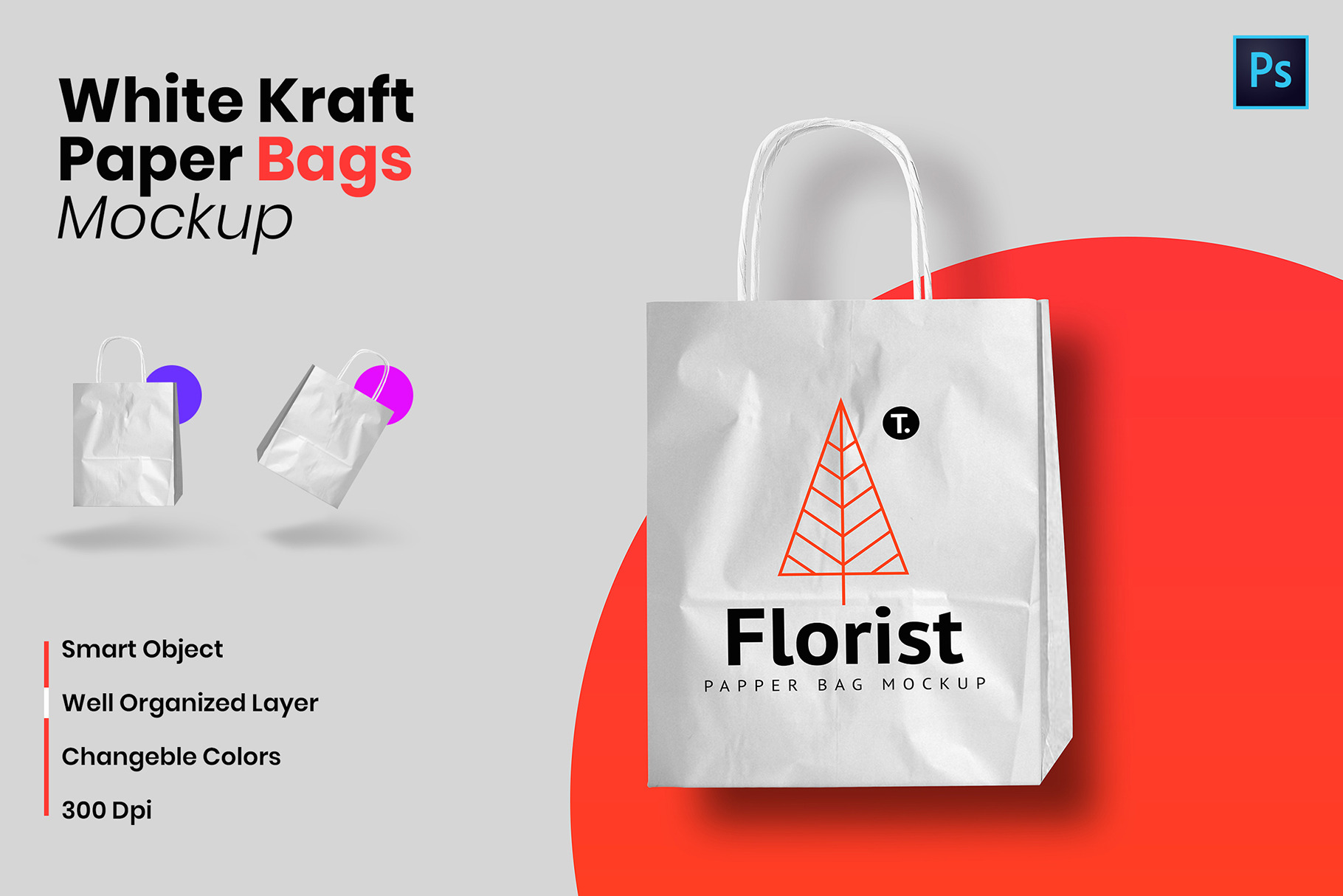 Download White Kraft Paper Bag Mockup Creative Photoshop Templates Creative Market