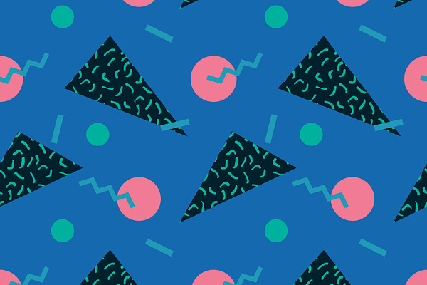 seamless pattern 80s. Vector. | Pre-Designed Illustrator Graphics ...