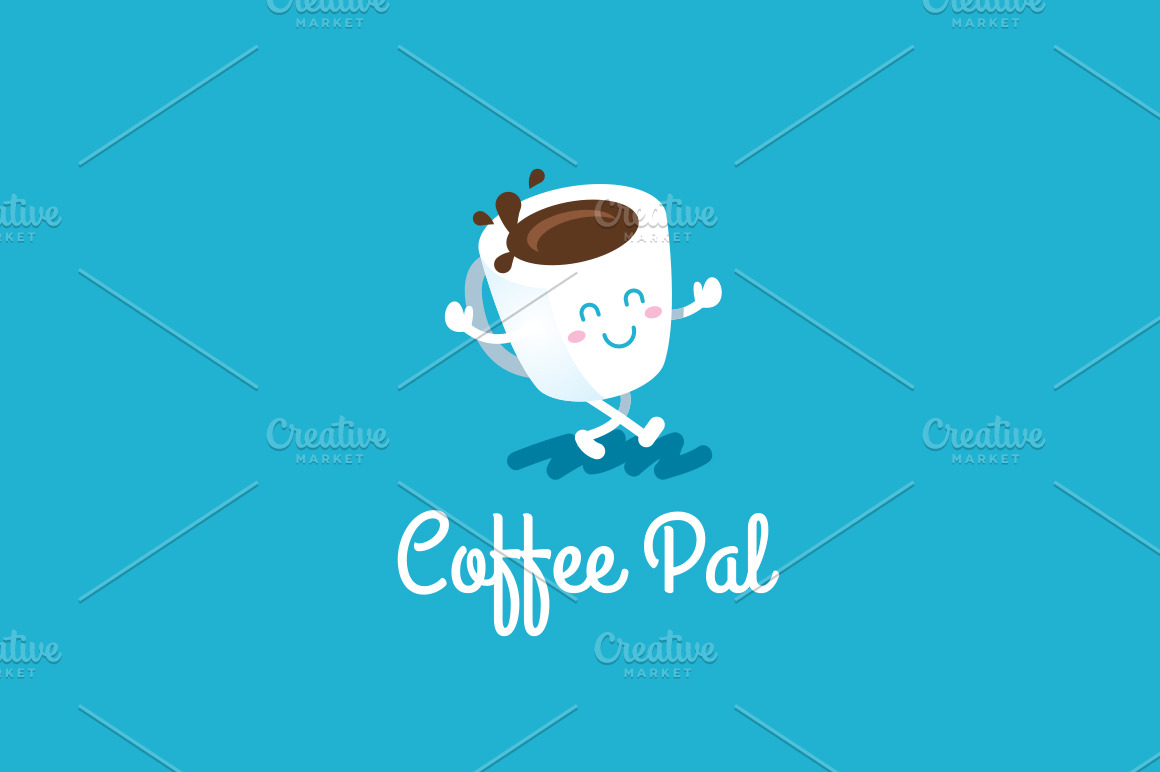 Download Coffee Pal Coffee Logo Template Creative Illustrator Templates Creative Market