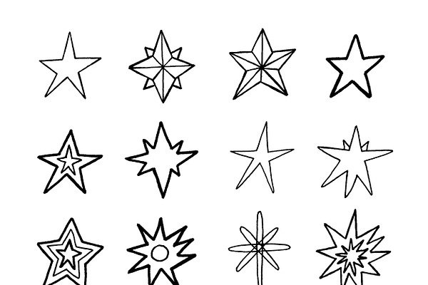 Hand-drawn Stars and Patterns | Pre-Designed Illustrator Graphics ...