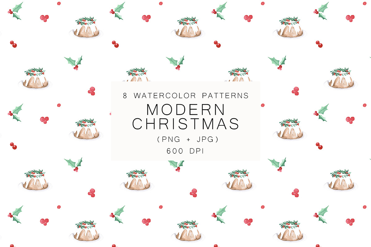 Watercolor Modern Christmas | Pre-Designed Photoshop Graphics ...