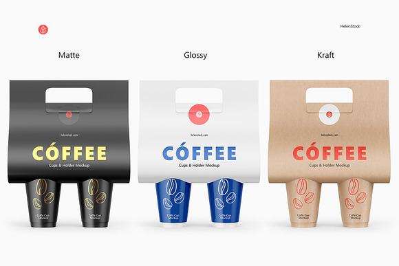 Download Coffee Cups And Holder Mockups Front Creative Photoshop Templates Creative Market