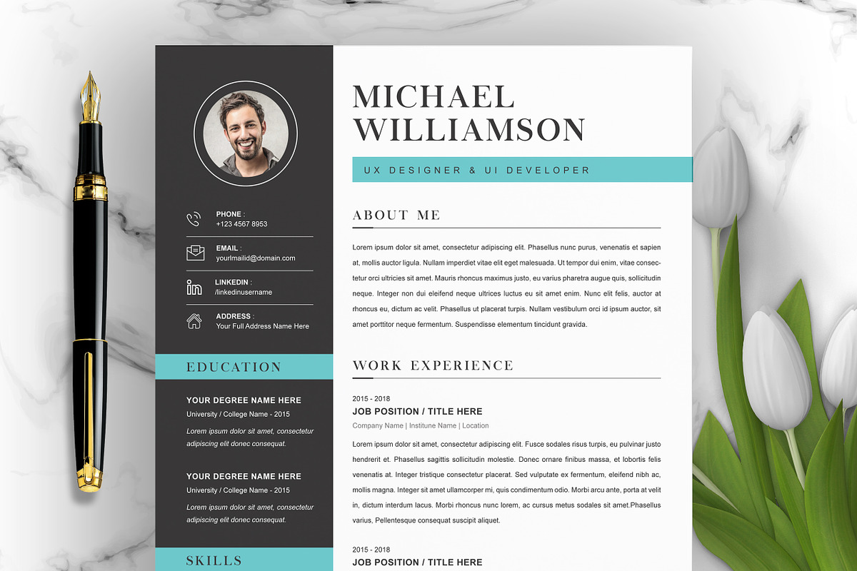 2 Pages Best Curriculum Vitae | Creative Illustrator Templates