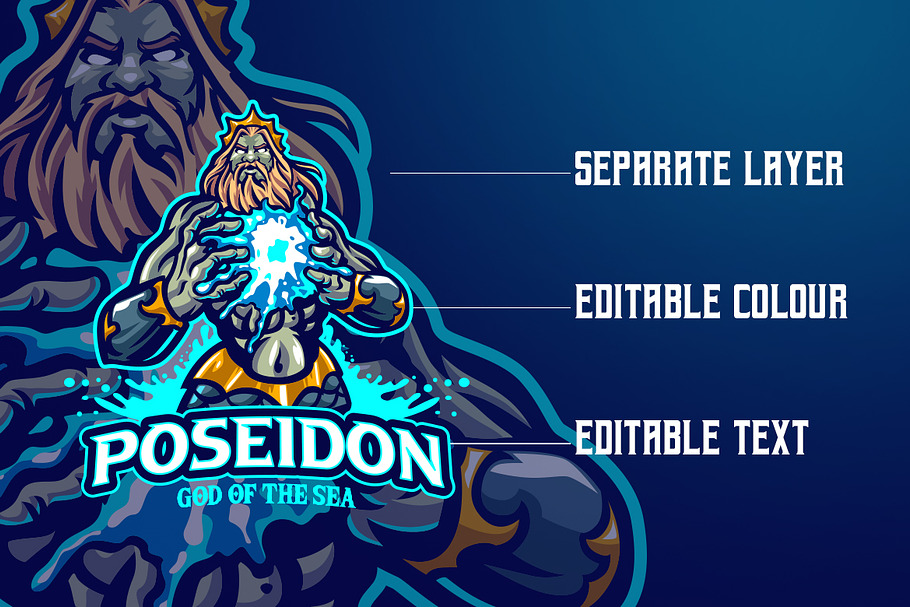 Hades Esport Mascot Logo Template Creative Illustrator Templates Creative Market