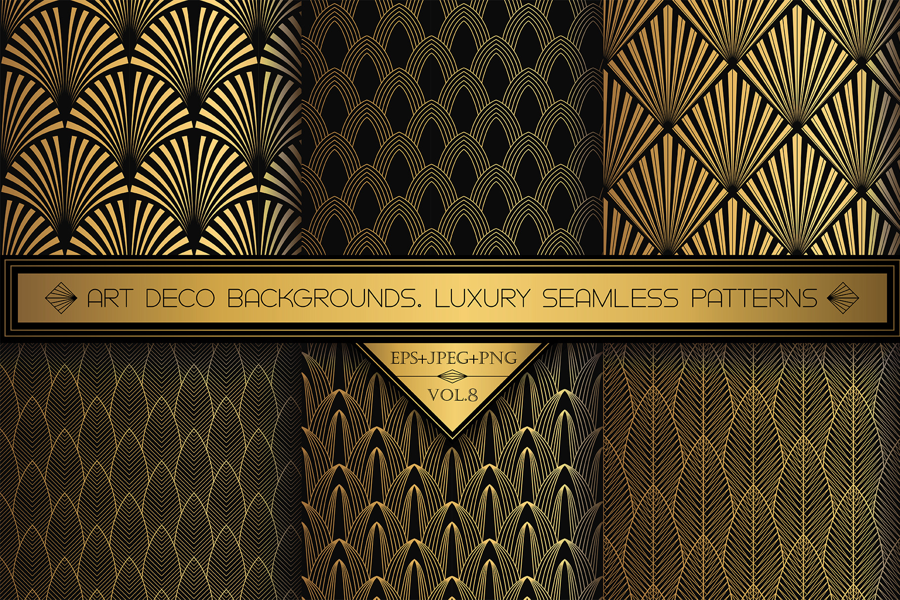 Art Deco Wallpapers Pack Vol.8 | Graphic Patterns ~ Creative Market