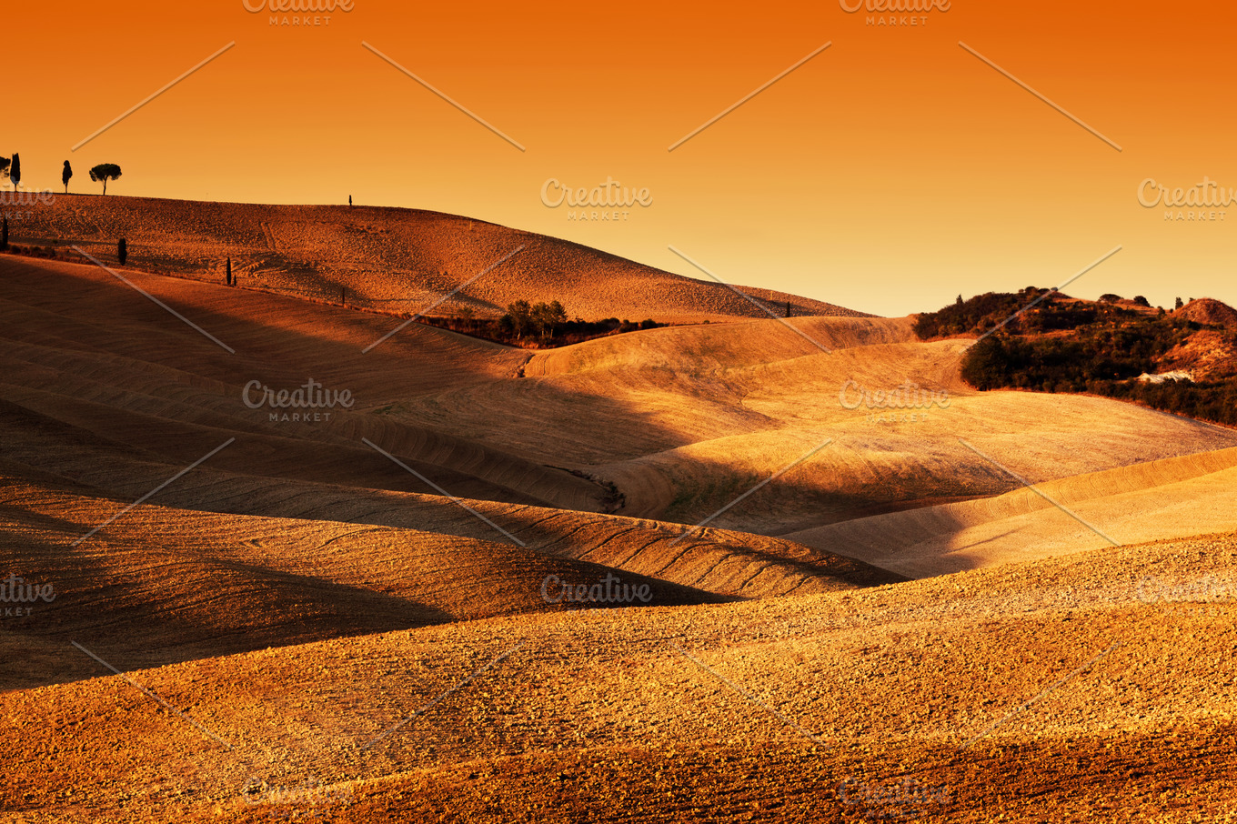 Tuscany Landscape At Sunset Featuring Tuscany Tuscan And Italy