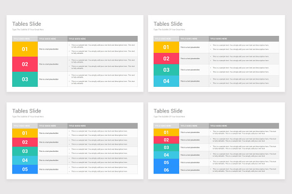 PowerPoint Tables Design Template | Creative Presentation Templates