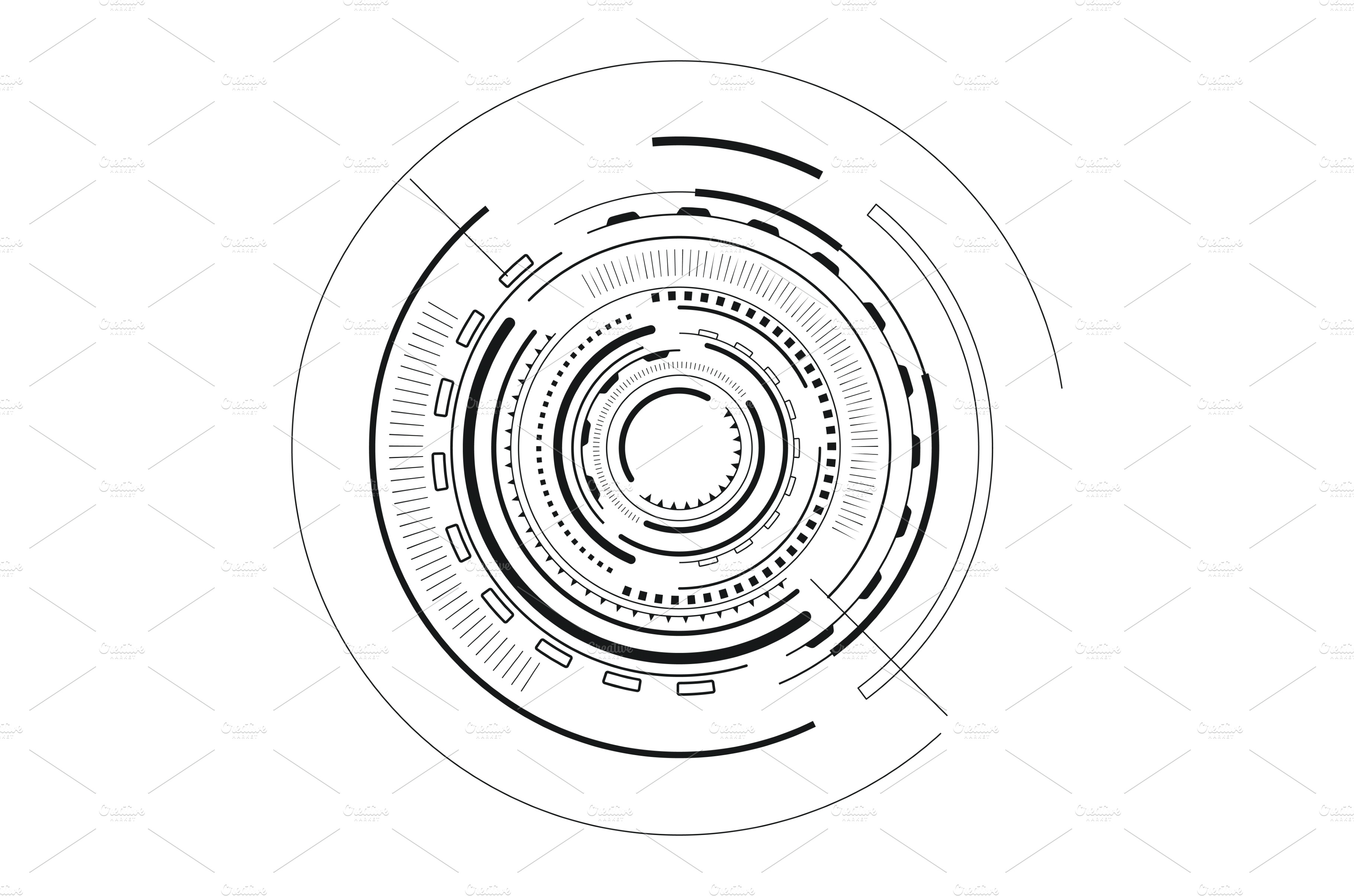 Interface Futuristic Sketch Vector | Vector Graphics ~ Creative Market